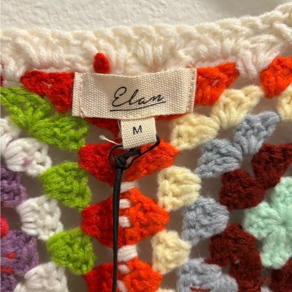 NWT Elan COLETTE RAINBOW MULTI CROCHET CARDIGAN size M - Picture 3 of 8